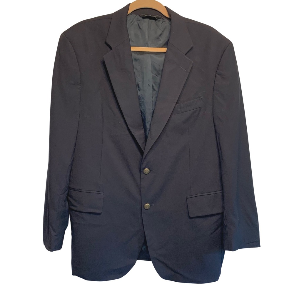 Jos. A. Bank Blazer 42S Navy Blue Wool Gold Crest Button Sport Coat 72406-1